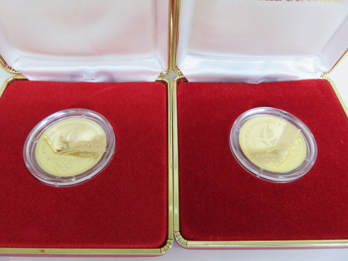 アルベールビル 冬季オリンピック 記念金貨銀貨セット 1992年 中古 G6