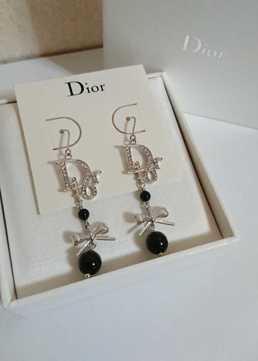 Christian Dior クリスチャン・ディオール ピアス シルバー色 ブラック