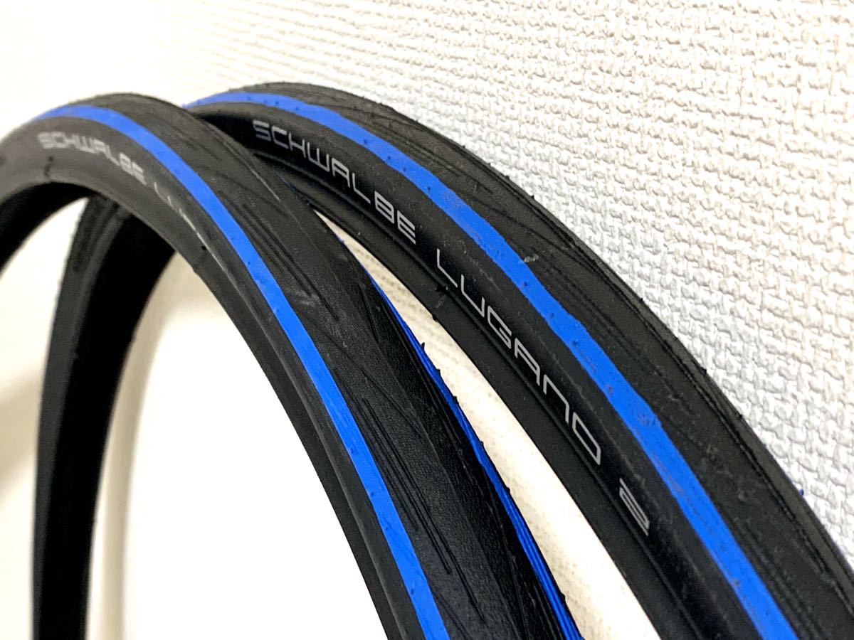  Schwalbe LUGANO2 ブラック&times;ブルー 700&times;25C 2本セット(700C（クリンチャー、WO）)｜売買されたオークション情報、yahooの商品情報をアーカイブ公開 - オークファン タイヤ