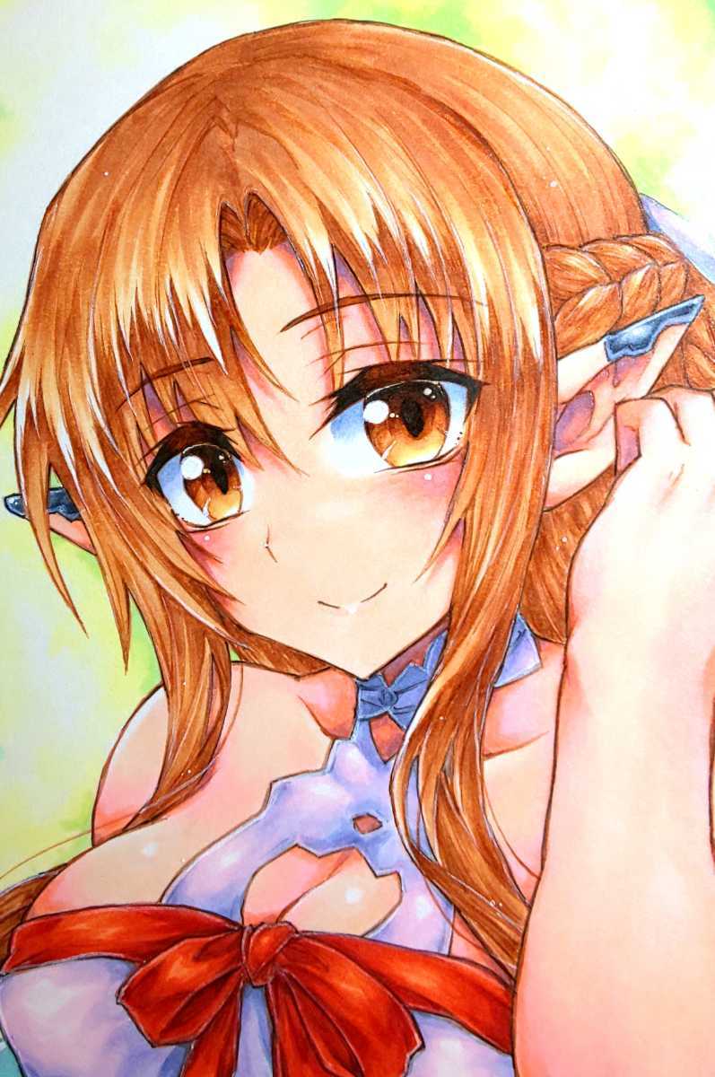 手描き 同人イラスト ソードアート オンライン Sao 結城 明日奈 アスナ 女王ティターニアver コピック B5 手描きイラスト 売買されたオークション情報 Yahooの商品情報をアーカイブ公開 オークファン Aucfan Com