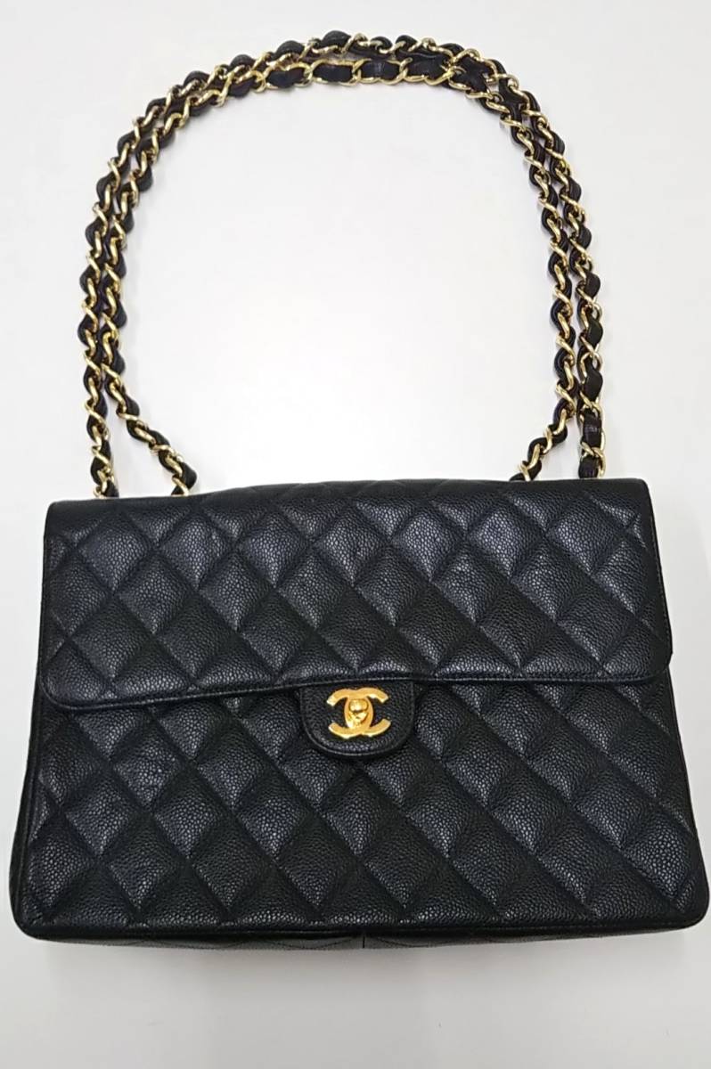 驚きの破格値，驚きの破格値，HOT CHANELマトラッセ キャビアスキン Wチェーンショルダーバッグ ギャランティカードあり 付属品あり オールドシャネル デカマトラッセ(ショルダーバッグ)｜売買されたオークション情報、yahoo かばん、バッグ