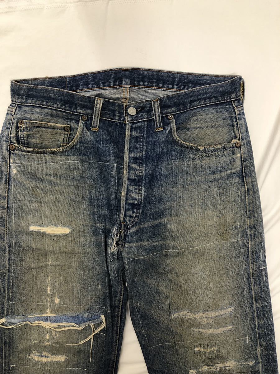 LEVIS 501 66前期 雰囲気抜群 ダメージ グランジ 赤耳後期505 606 805