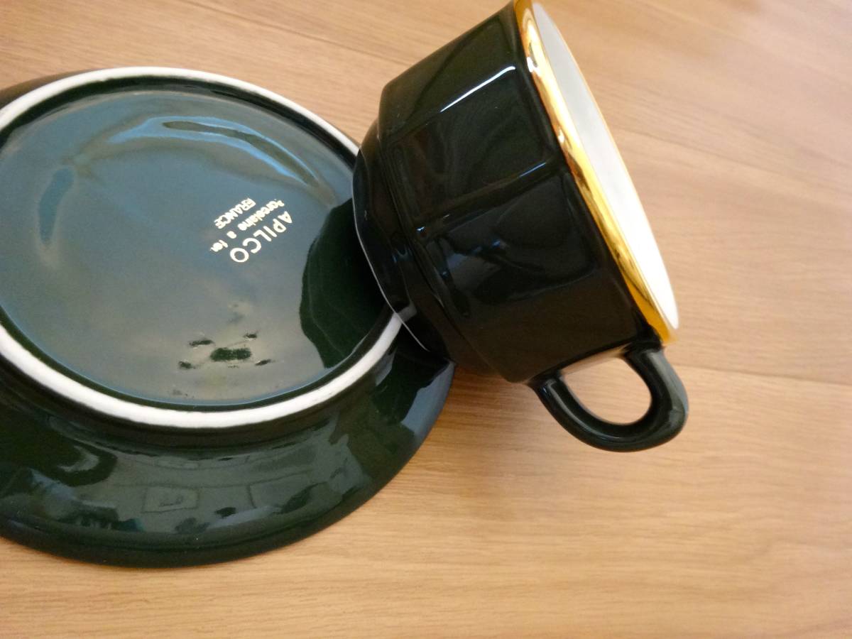 100円～　未使用　保管品　フランス　レトロ　クリーン　カップ&ソーサー　APILCO FRANCE_3