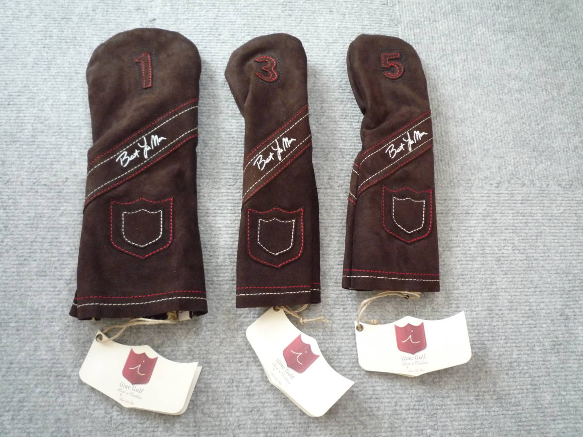大人気，SALE 限定 iliac golf イリアック ゴルフ スエードヘッドカバー 3点セット USA LAMAR LIMITED EDITION SUEDE LEATHER set 2/50(その他)｜売買されたオークション情報、yahooの商品情報をアーカイブ公開 - オークファ ヘッドカバー