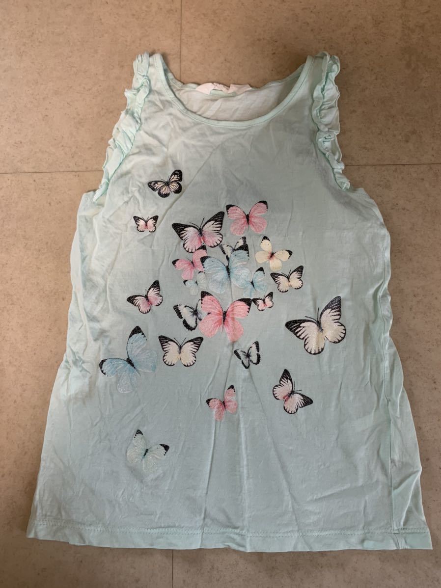 H M エイチアンドエム フリルが可愛い蝶々のノースリーブ 140cm 送料140円 女の子用 売買されたオークション情報 Yahooの商品情報をアーカイブ公開 オークファン Aucfan Com