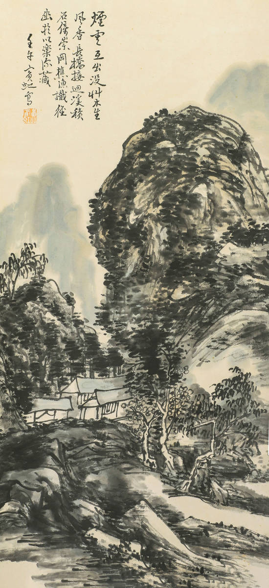 山水絵肉筆保証　蔵整理不用品処理　日本　中国<BR> X879C16-6 Yahoo!オークション - 「中国 山水画」の落札相場・落札価格 肉筆保証