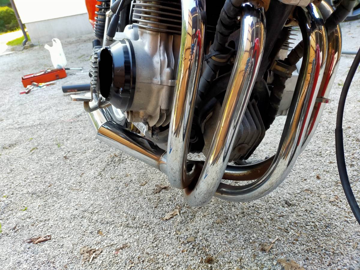 集合管 マフラー CB400F ヨンフォア ショート管 FOUR 赤 70パイ