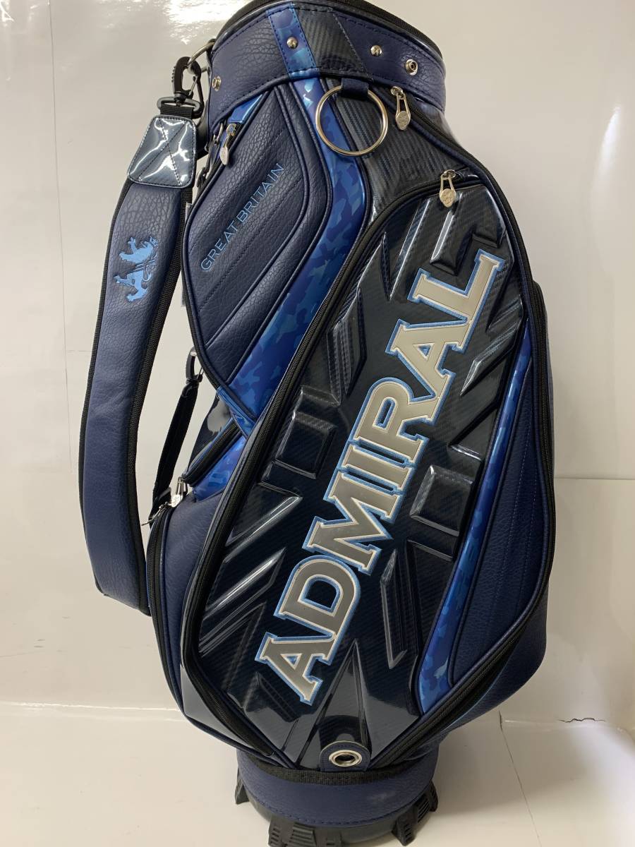 新品 アドミラル スタンドキャディバッグ ADMG5AC4 ブルー Admiral アドミラル スタンドキャディバッグ アルミ口径 ブルー迷彩