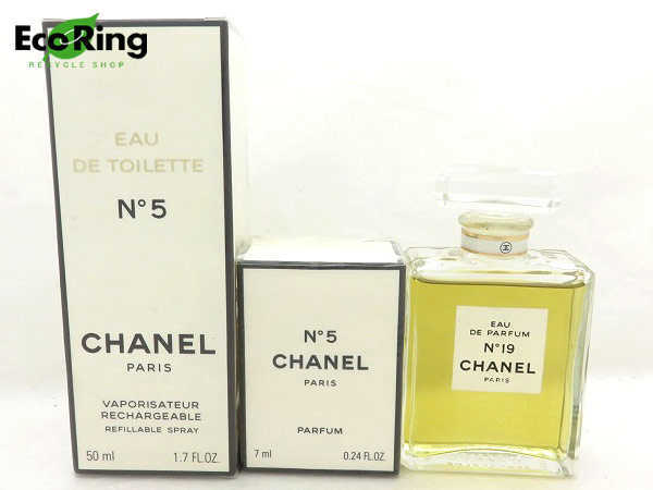 1円 超美品 シャネル No5 No19 7ml 50ml 香水 計3点セット EJ756