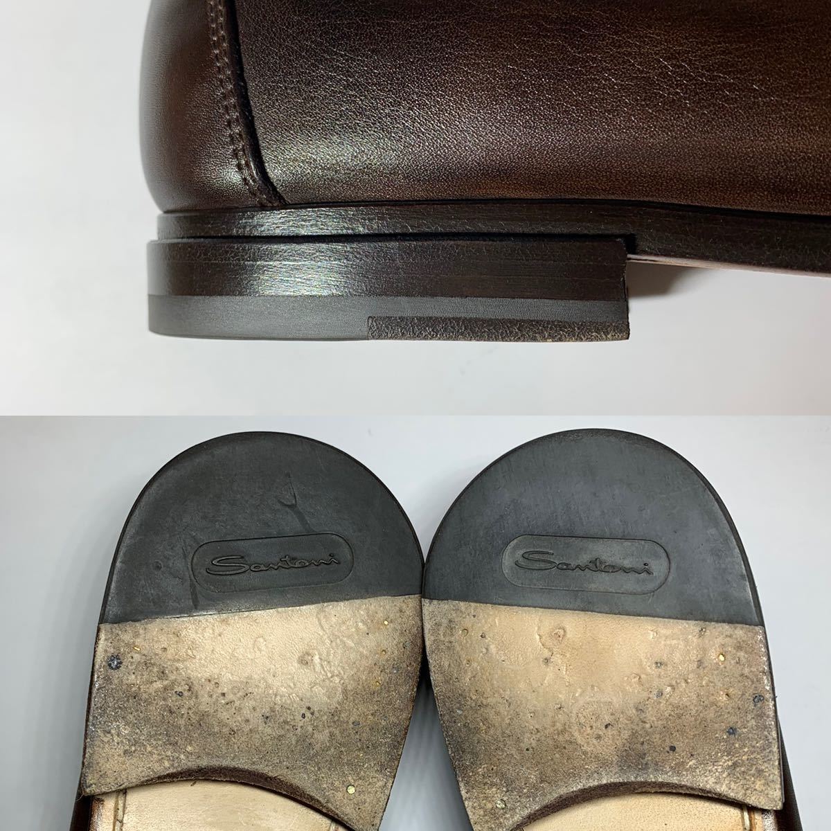 サントーニ】 Santoni / 26.5cm / 美品 / こげ茶 / ダークブラウン