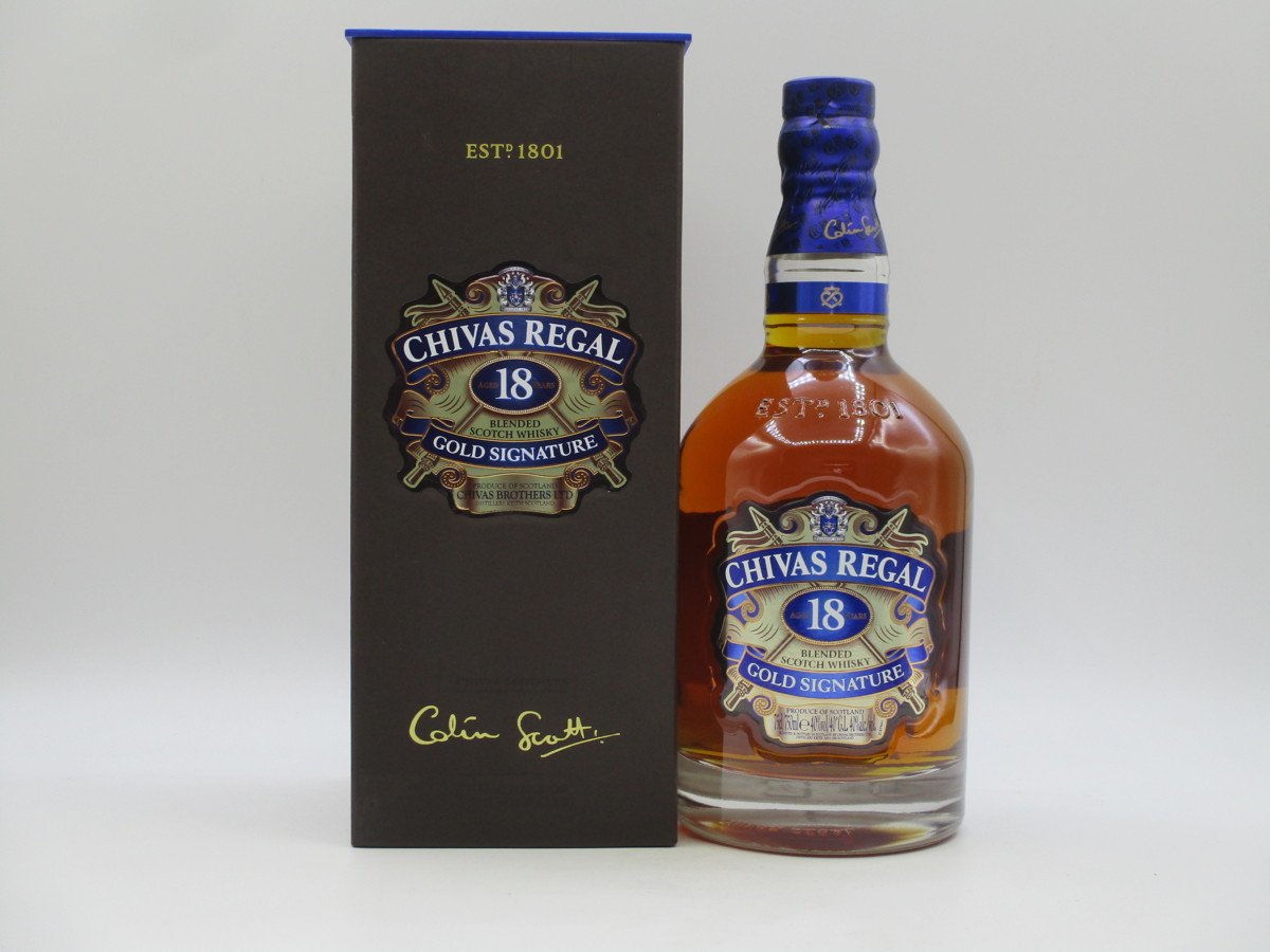 【同梱OK商品】CHIVAS REGAL 18年 シーバス リーガル ゴールドシグネチャー ウイスキー 箱入 未開封 古酒 750ml 40% E83323 18年 シーバスリーガル REGAL 正規 箱なし 高級酒・希少酒の