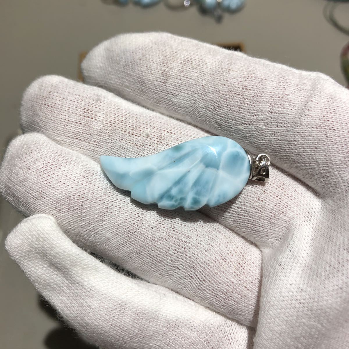 ラリマー原石ペンダントトップ 648_1