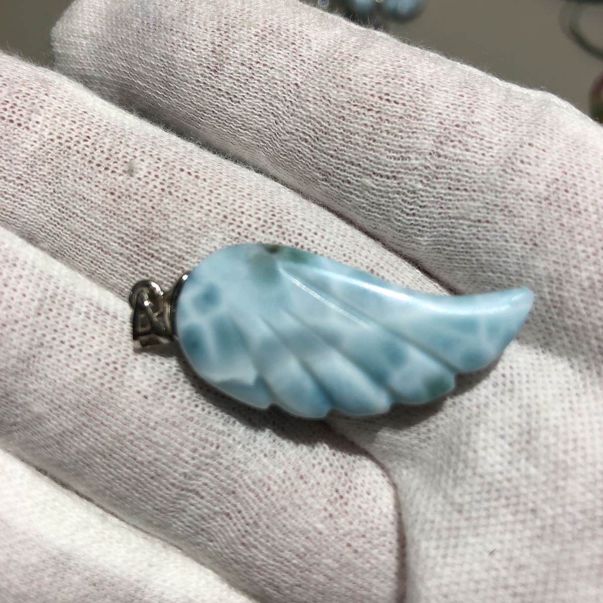 ラリマー原石ペンダントトップ 648_3