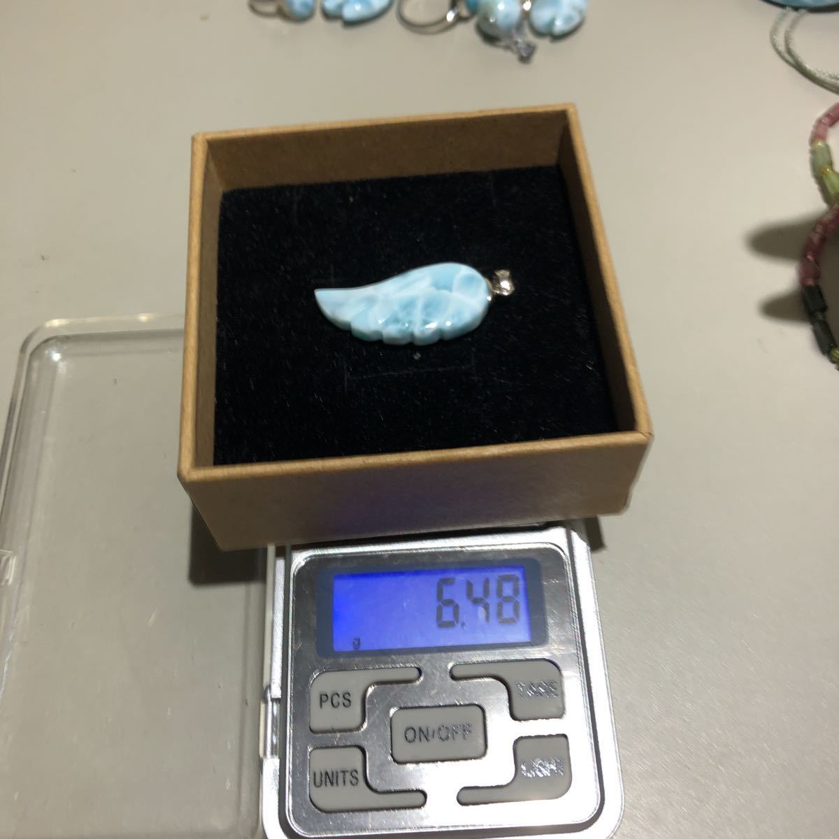 ラリマー原石ペンダントトップ 648_4