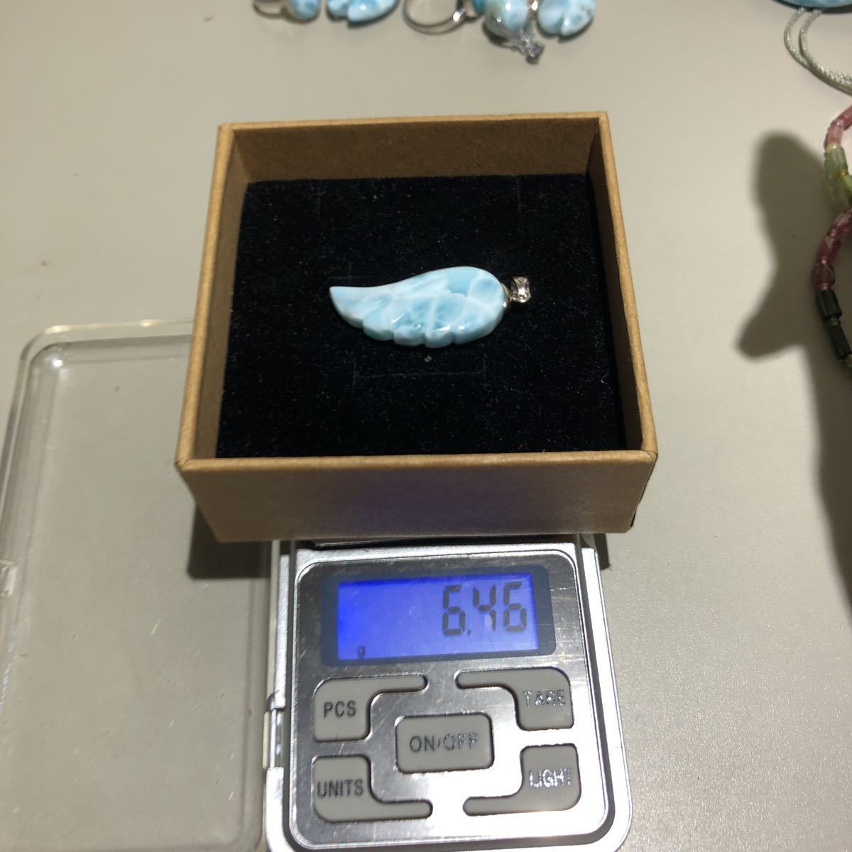 ラリマー原石ペンダントトップ 648_5