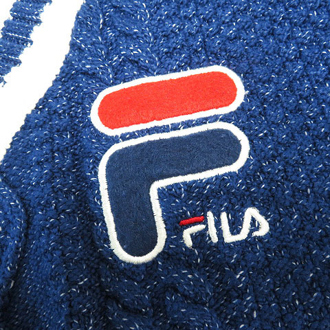 FILA GOLF フィラゴルフ Vネック ニットセーター ニット セーター サイズ：M レッド系 レディース ゴルフウェア グレー系 メンズ 長袖 L GOLF）＜大きいサイズ有