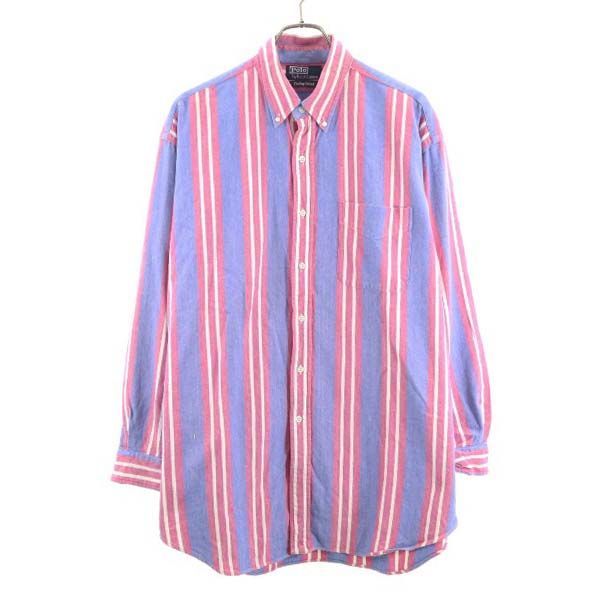 ポロラルフローレン The Big Oxford ストライプ柄 長袖 ボタンダウンシャツ L POLO RALPH LAUREN ...