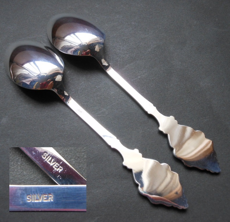 未使用極美品☆純銀無垢☆ＳＩＬＶＥＲコーヒースプーン２本 セット /桐箱入 純銀 コーヒースプーン ティー 純銀スプーン 名入れYAMACO 最上級の素材を惜しみなく使用した重厚感溢れる