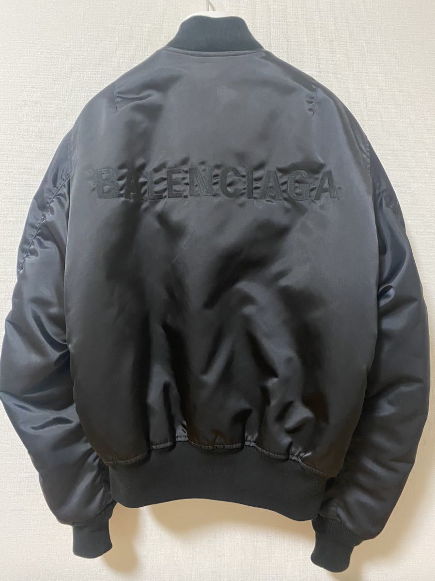 size 48 バレンシアガフライトジャケット MA-1 ブラック BLACK