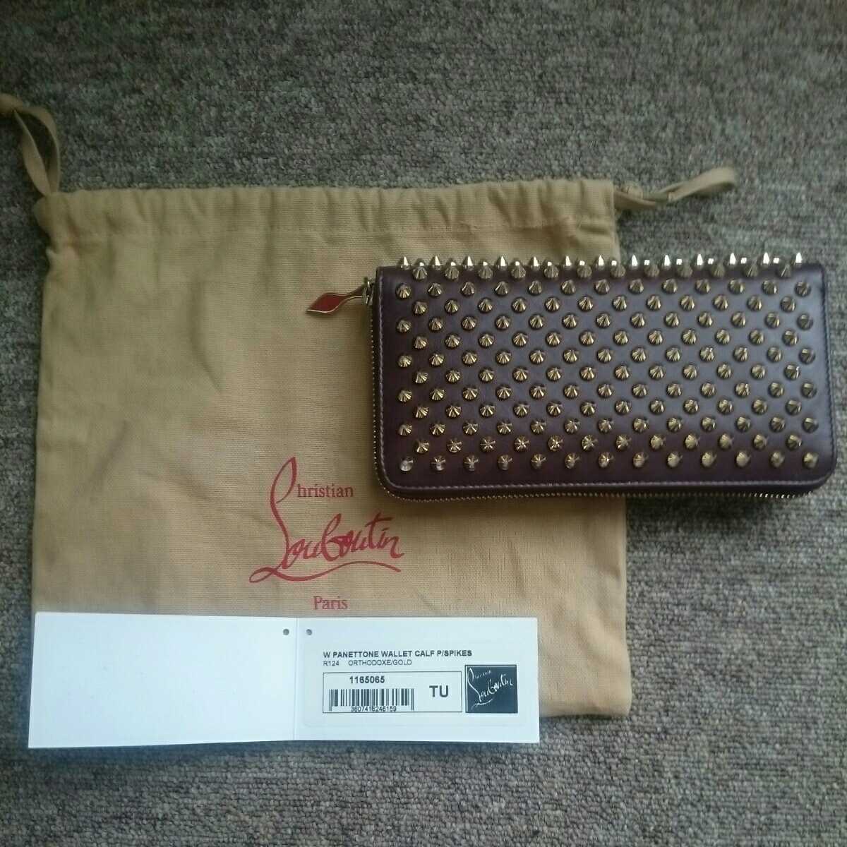 Christian Louboutin ラウンドファスナー長財布 ☆ルブタン ラウンドファスナーボルドー Christian Louboutin