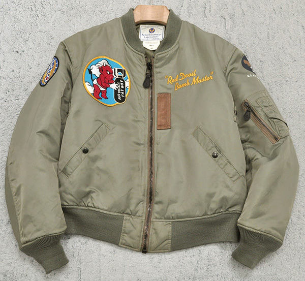 テッドカンパニー★レッドデビル ワッペン刺繍 MA-1ジャンパー カーキ L テッドカンパニー☆レッドデビル ワッペン刺繍 MA-1ジャンパー カーキ