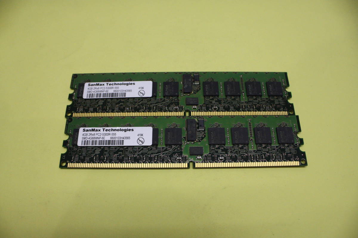 z1574 sanMax サーバー用メモリ PC2-5300R 4GBx2枚で8GBのセット