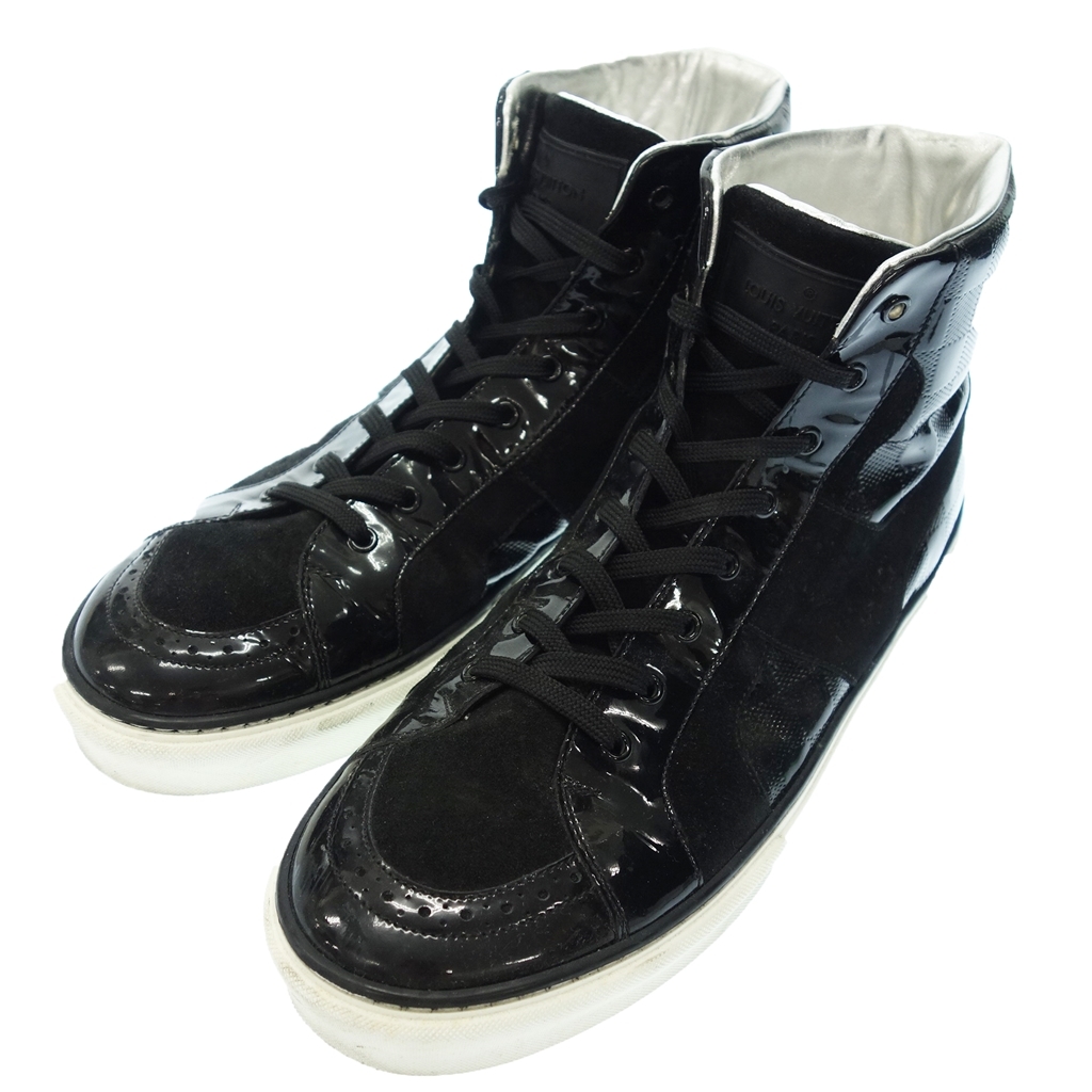 中古◇LOUIS VUITTON ルイヴィトン エナメル×スエードレザー ダミエ