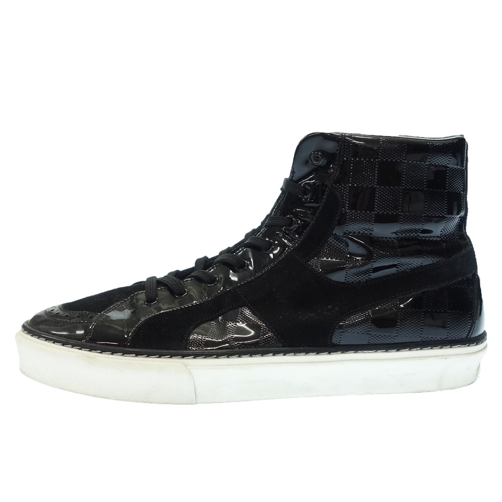 中古◇LOUIS VUITTON ルイヴィトン エナメル×スエードレザー ダミエ