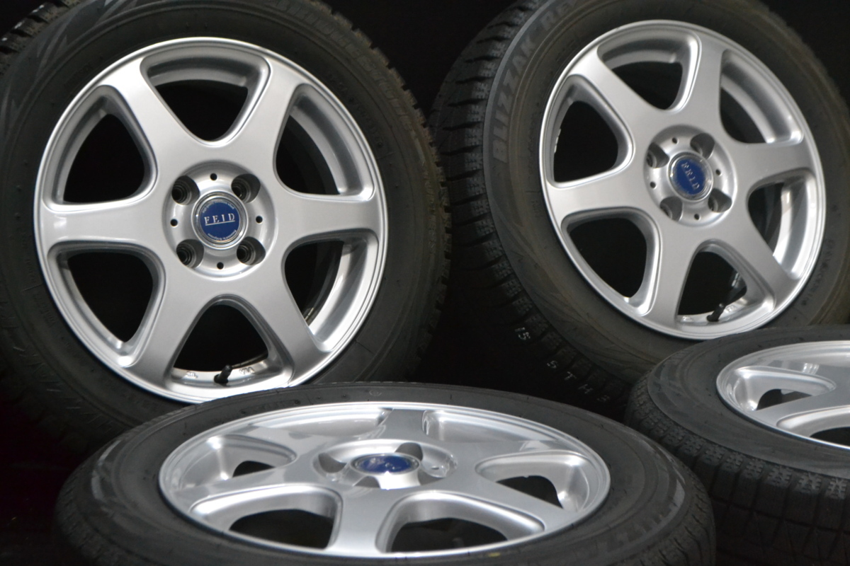 【バリ溝‼️】ホンダ純正185/60r15インチ ホイールセット バリ山！！ ホイール付きタイヤ 185⁄55R15 4穴 6J 鉄ホイール付き 極上