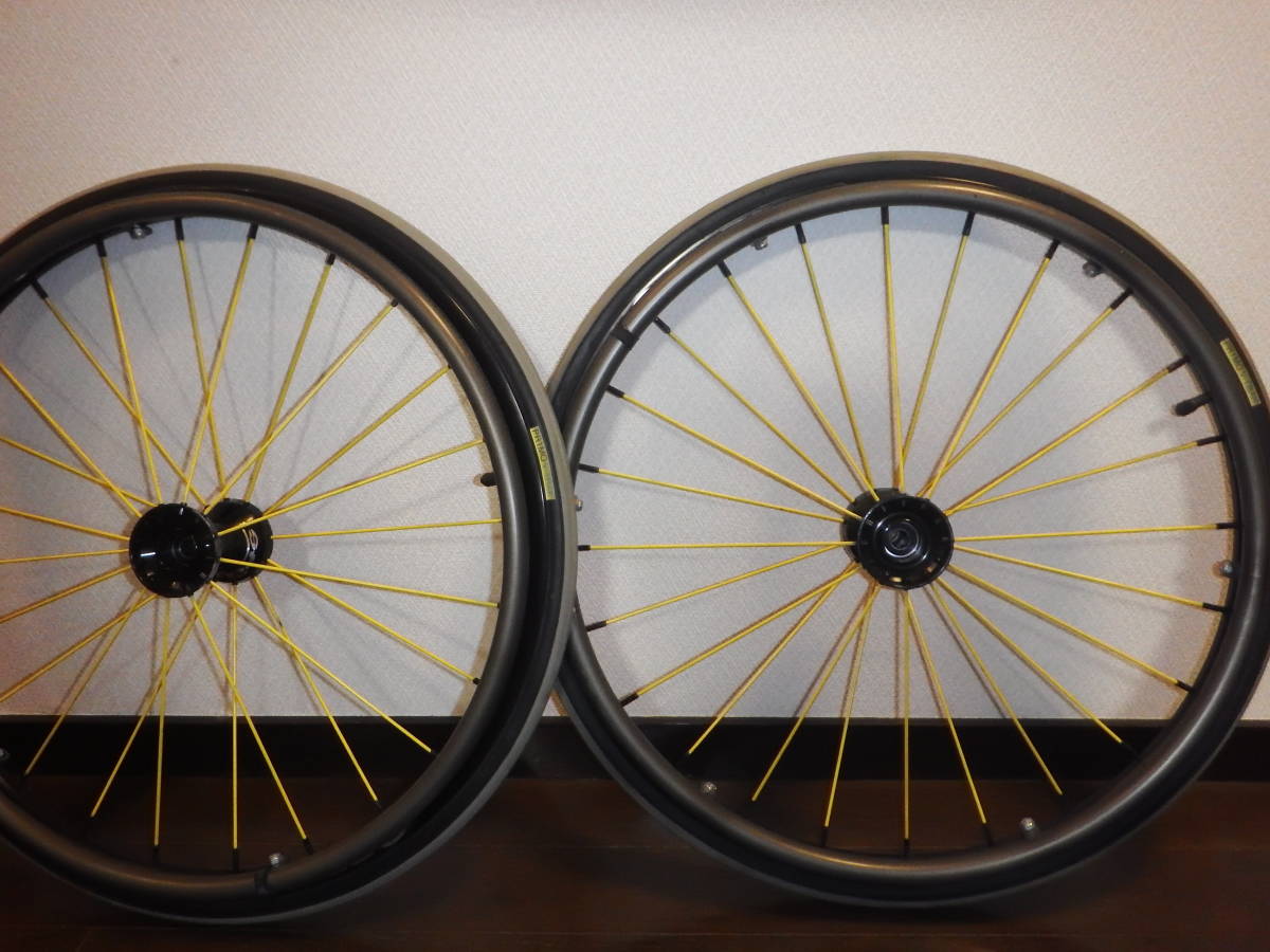 SPINERGY 車椅子用ホイール イエロー スポーク スピナジー】SPINERGY□車椅子ホィール(イエロースポーク）□24インチ