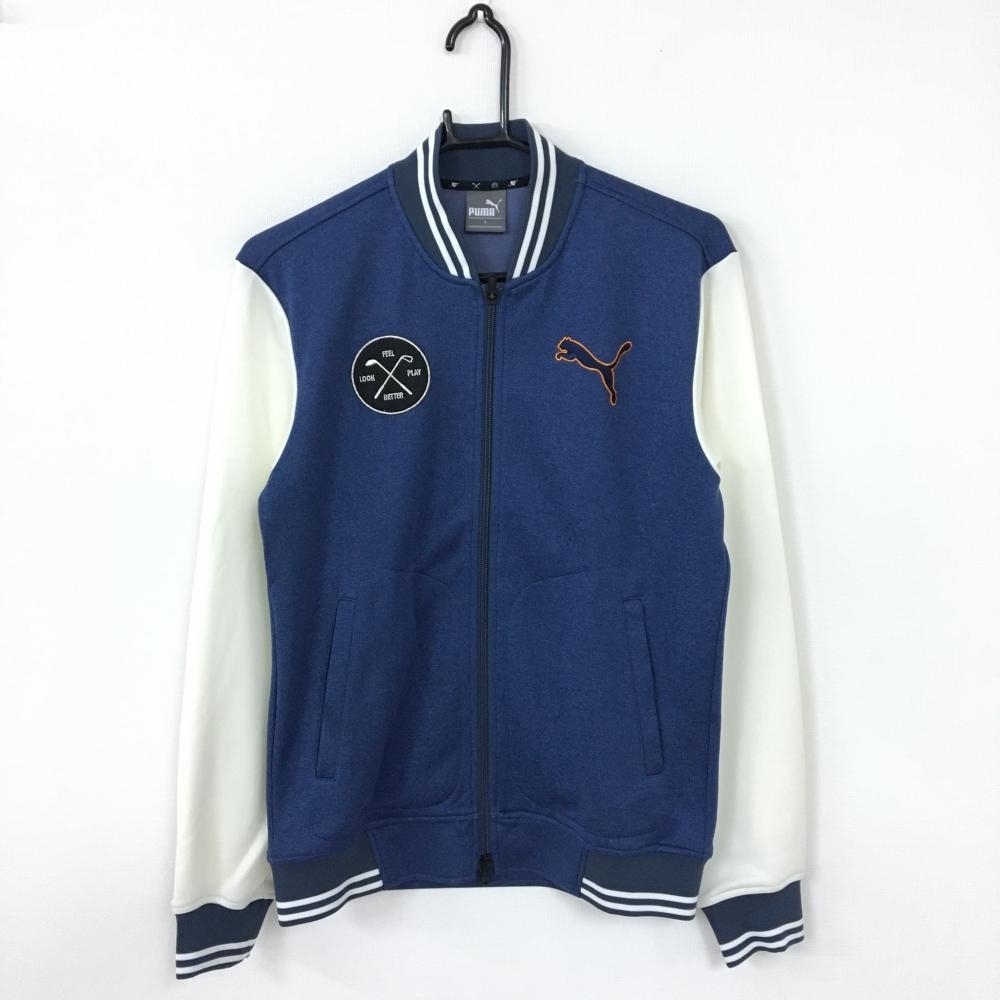 超 PUMA プーマ ダブルジップブルゾン 杢ネイビー&times;アイボリー ワッペン ロゴ刺 メンズ S ゴルフウェア(プーマ)｜売買されたオークション情報、yahooの商品情報をアーカイブ公開 - オークフ ジャンパー、ジャケット