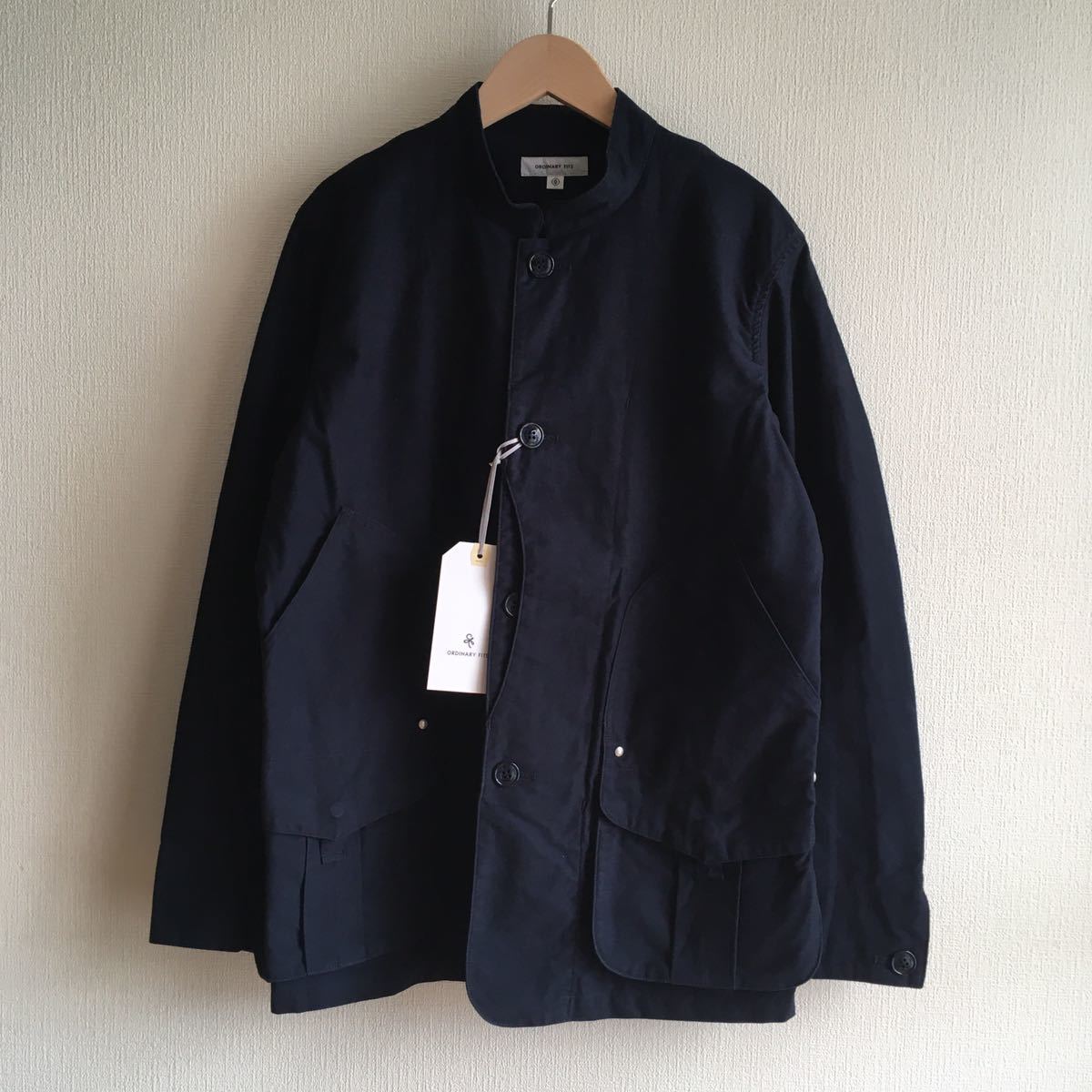 新品未使用 Ordinary Fits オーディナリーフィッツ HUNTING JACKET ハンティングジャケット コットン ネイビー サイズ0 日本製