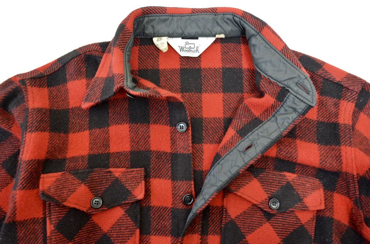70s Woolrich バッファローチェック ウール シャツ ジャケット L