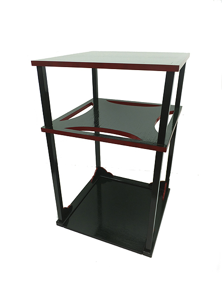 通販モール 極美品!! 茶道具 碌々斎好写 青漆爪紅 糸巻棚 組立式 木製