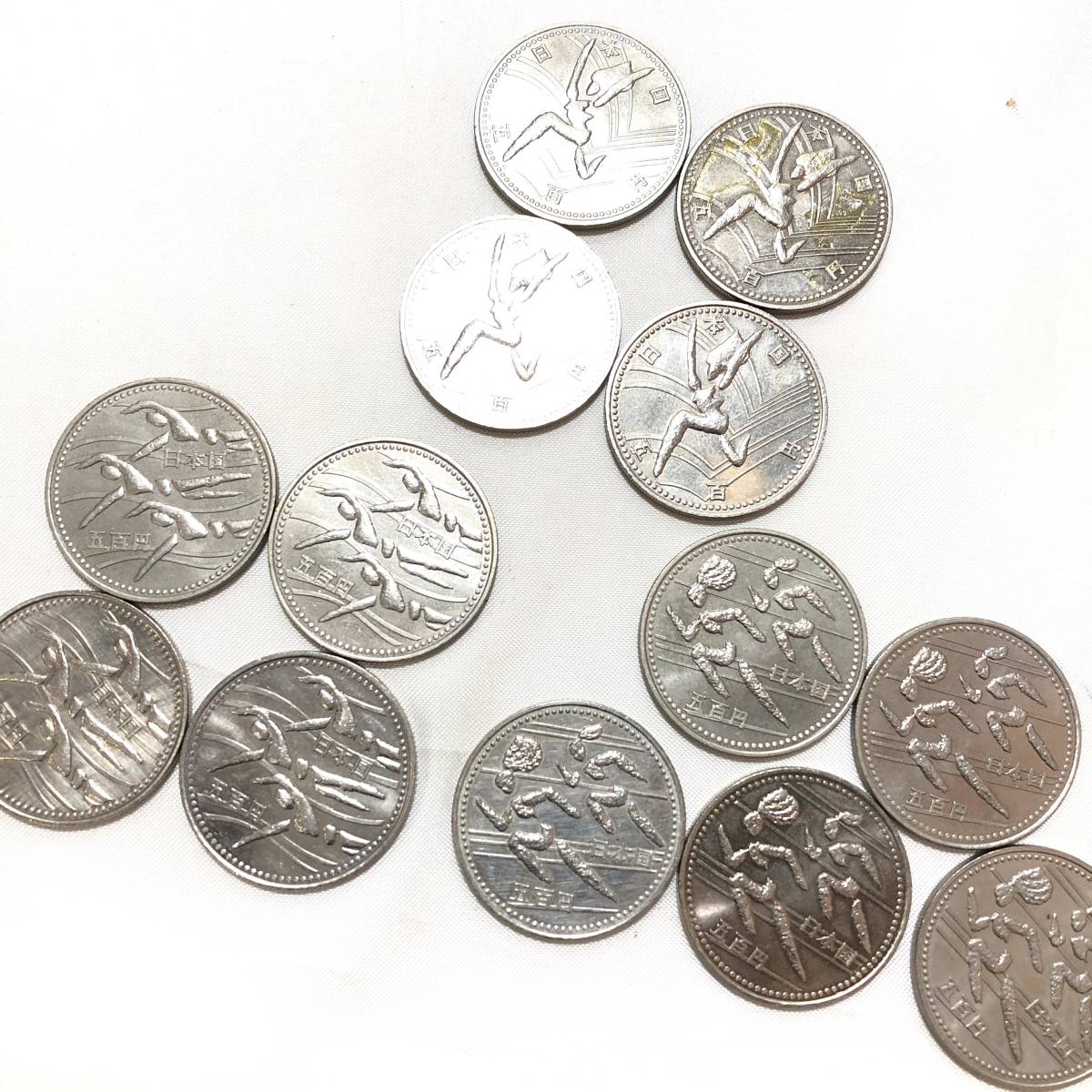 ■【コレクター必見】おまとめ★第12回アジア競技大会記念★走る/泳ぐ/跳ぶ★500円白銅貨幣★1994年(H6年)★13枚★造幣局★記念硬貨★DD0