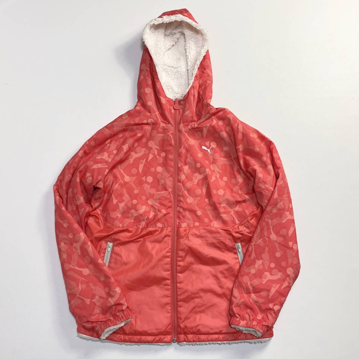 美品 PUMA プーマ リバーシブル ジャンパー ジャケット XL 赤 白 