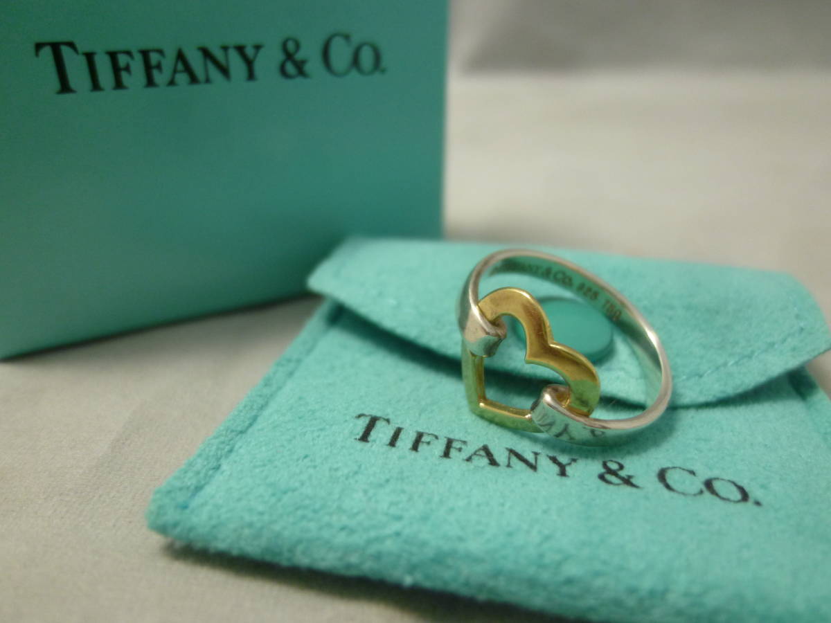 TIFFANY&Co. ティファニー リング オープンハート K18(750)×SV925 6～7 