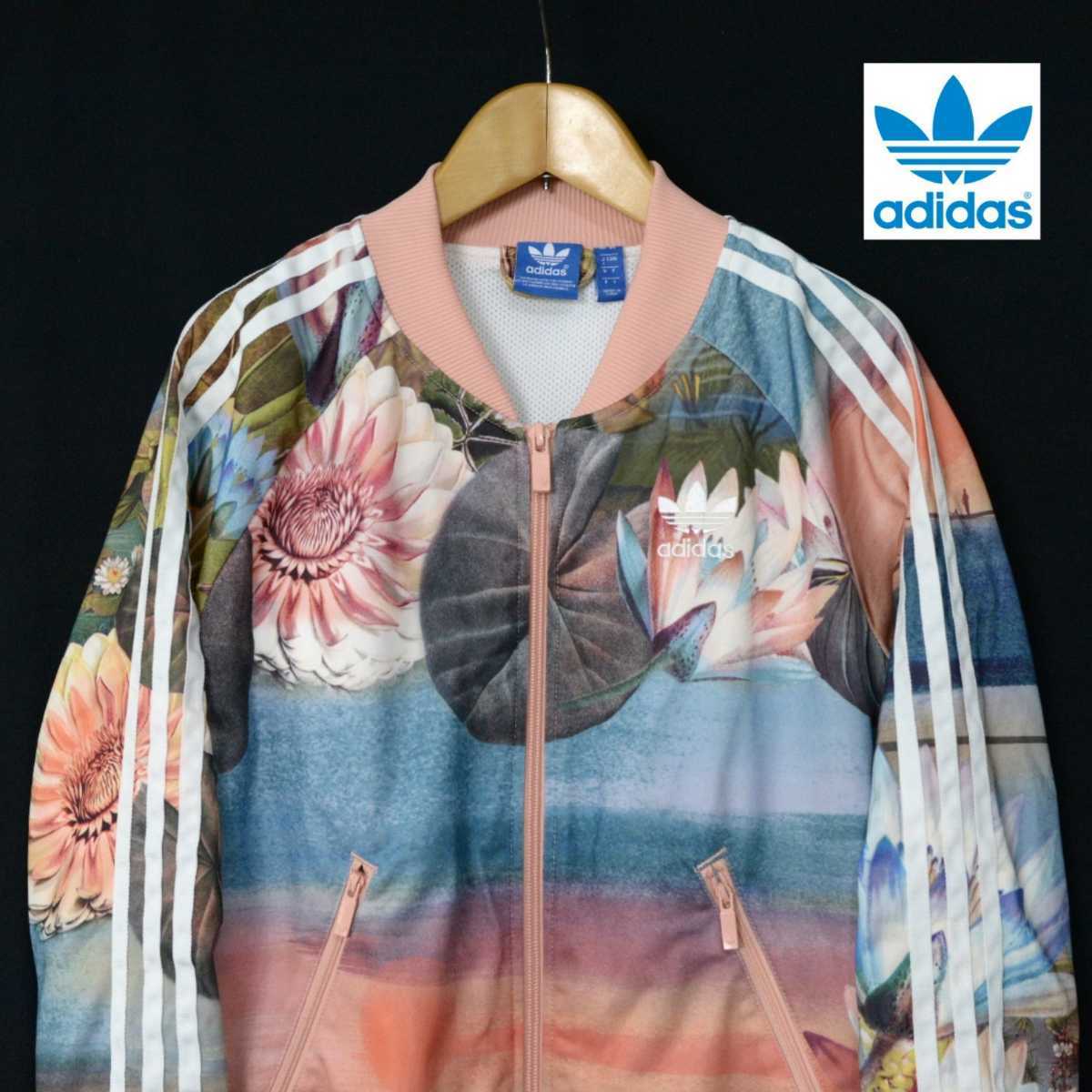 【正規品，本物保証】 adidas アディダス トラック ジャケット ジップ 長袖 スポーツ ジャージ 花柄 レディース サイズ L(アディダス)｜売買されたオークション情報、yahooの商品情報をアーカイブ公開 - オークファン ジャージ