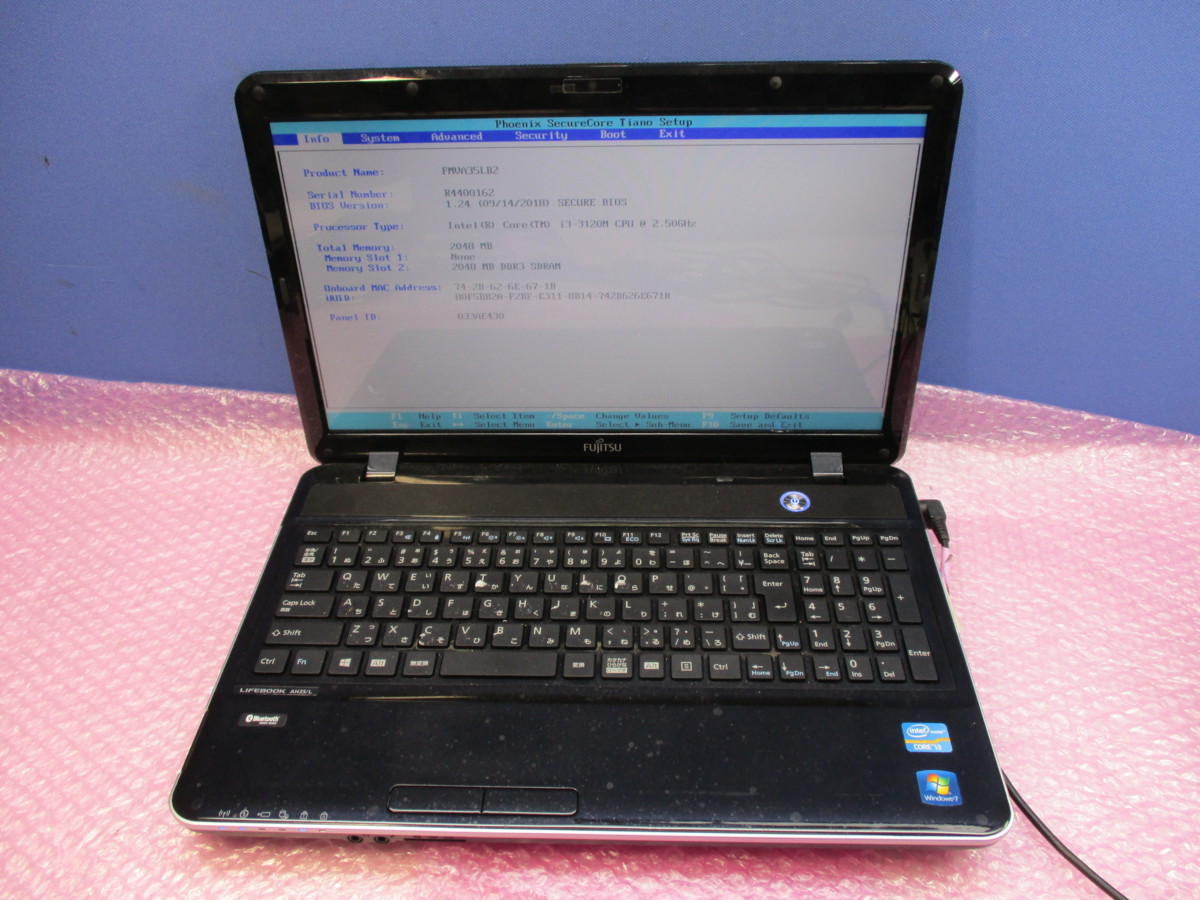ノートPC 富士通 8世代 Core i3 SSD512GB メモリ8GB カメラ DVD