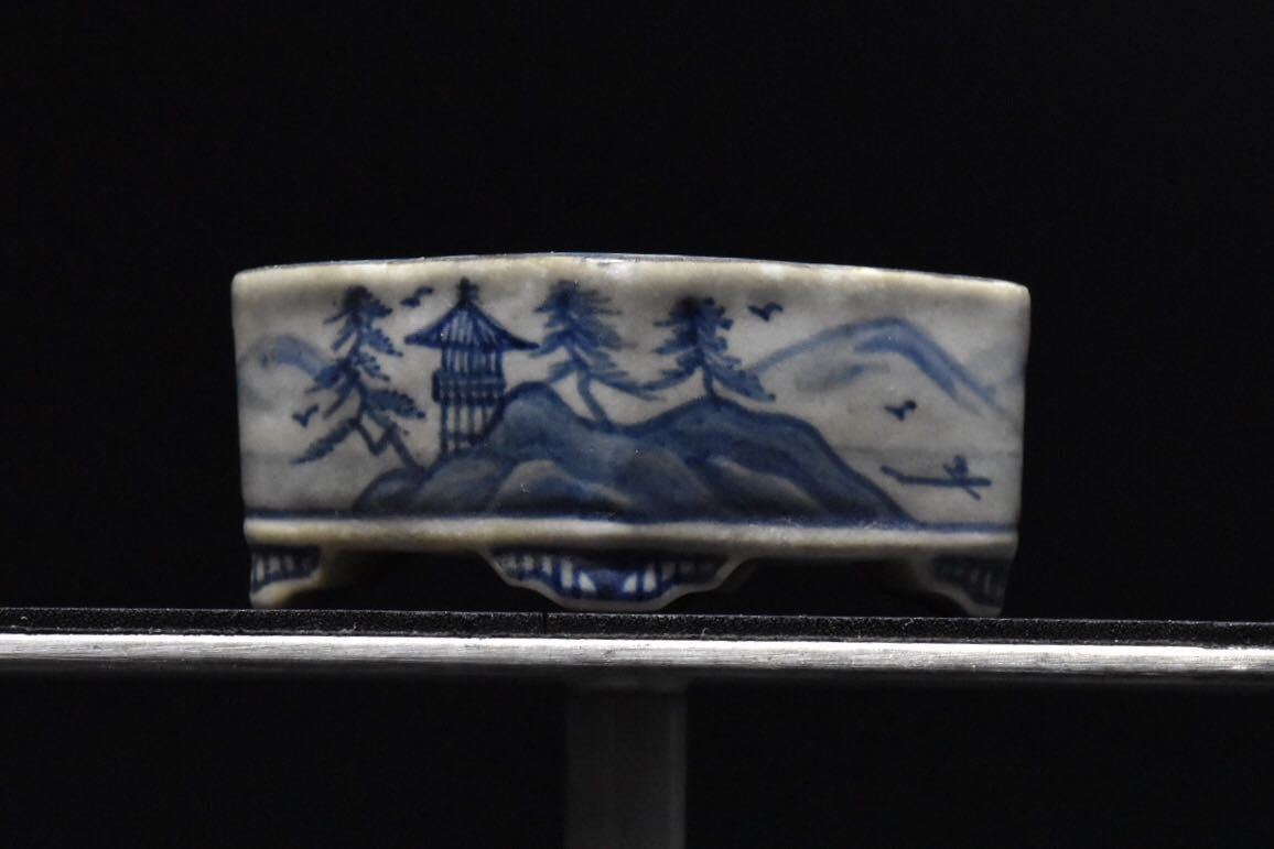 新作，爆買い 時代乗り抜群 美山 呉須山水図正方鉢 盆栽鉢 和鉢 絵鉢 勝華園(鉢)｜売買されたオークション情報、yahooの商品情報をアーカイブ公開 - オークファン 鉢