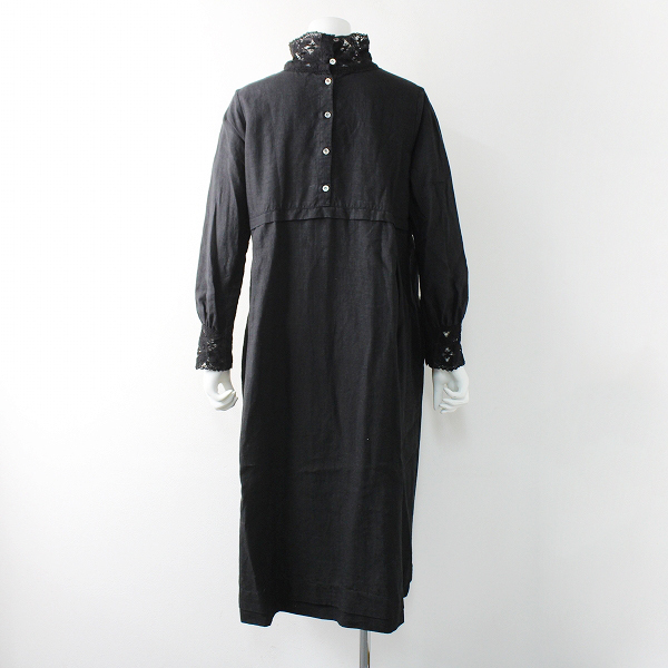 nest Robe ネストローブ レース使い リネン 切替 ワンピース F