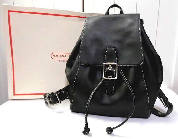 コーチ COACH 黒 レザー バックパック リュック ターンロック COACH