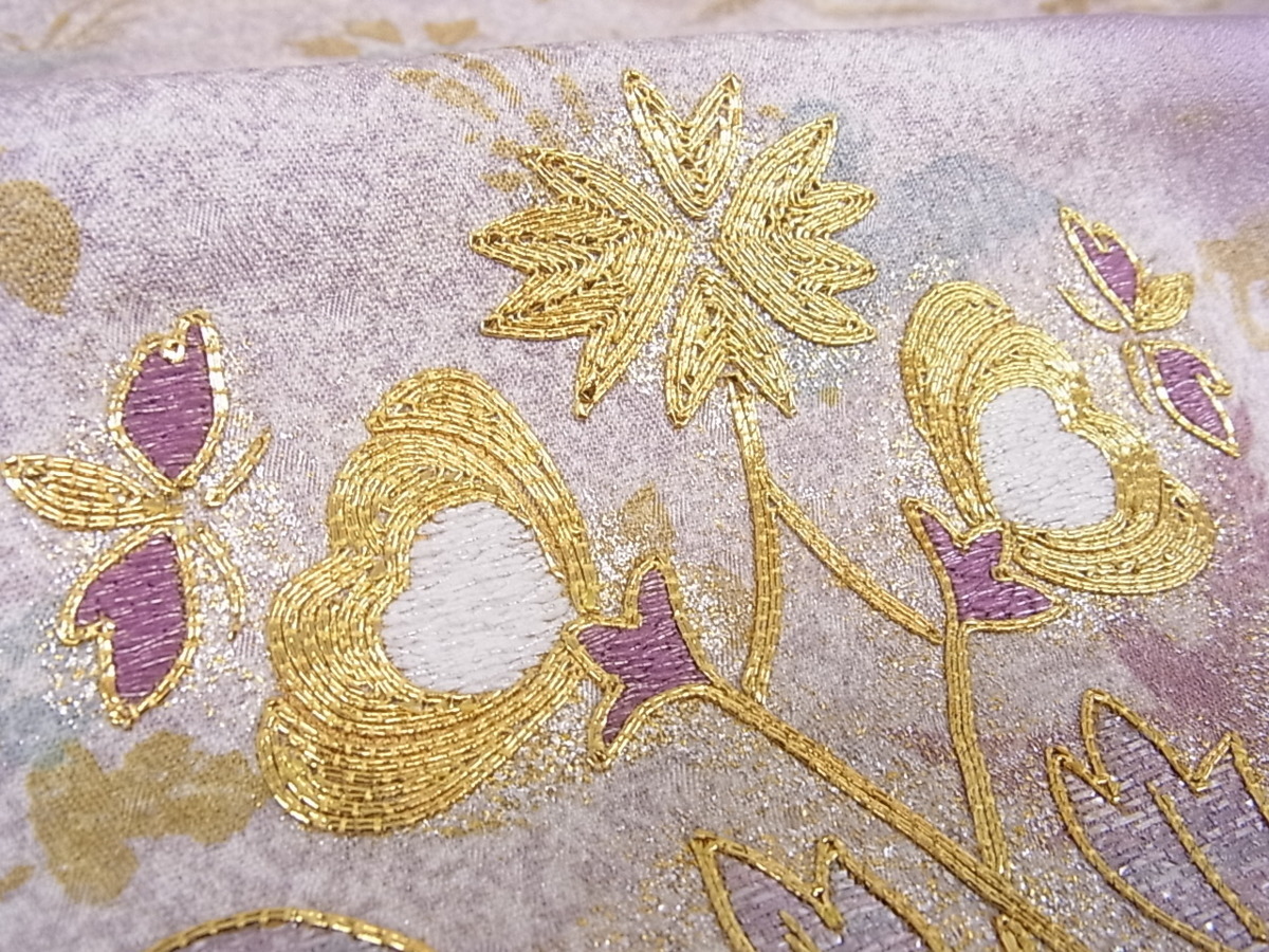 花美人■極上 訪問着 駒刺繍 鳳凰花文 金彩 伊勢丹扱い 逸品 ps661 金彩 振袖 KIMONO 駒刺繍 扇面鳳凰吉祥文 きめ細やかな金駒刺繍を施し美しい色彩が格の高さを感じさせる本格志向