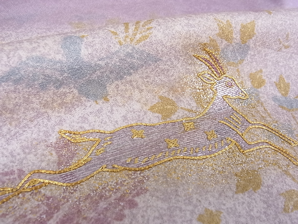 花美人■極上 訪問着 駒刺繍 鳳凰花文 金彩 伊勢丹扱い 逸品 ps661 金彩 振袖 KIMONO 駒刺繍 扇面鳳凰吉祥文 きめ細やかな金駒刺繍を施し美しい色彩が格の高さを感じさせる本格志向