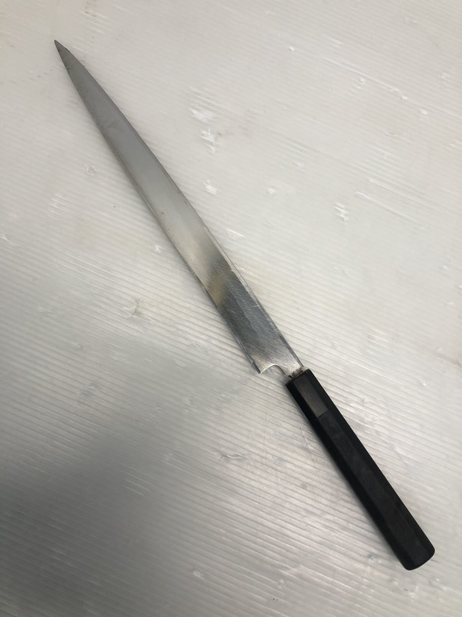 本焼 柳刃包丁 フグ引き使用の本焼特注品 柄 黒檀 柳刃 和包丁 鞘付き
