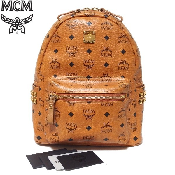 MCM スタッズリュック スモールサイズ 証明書カード有 （1円～☆MCM 