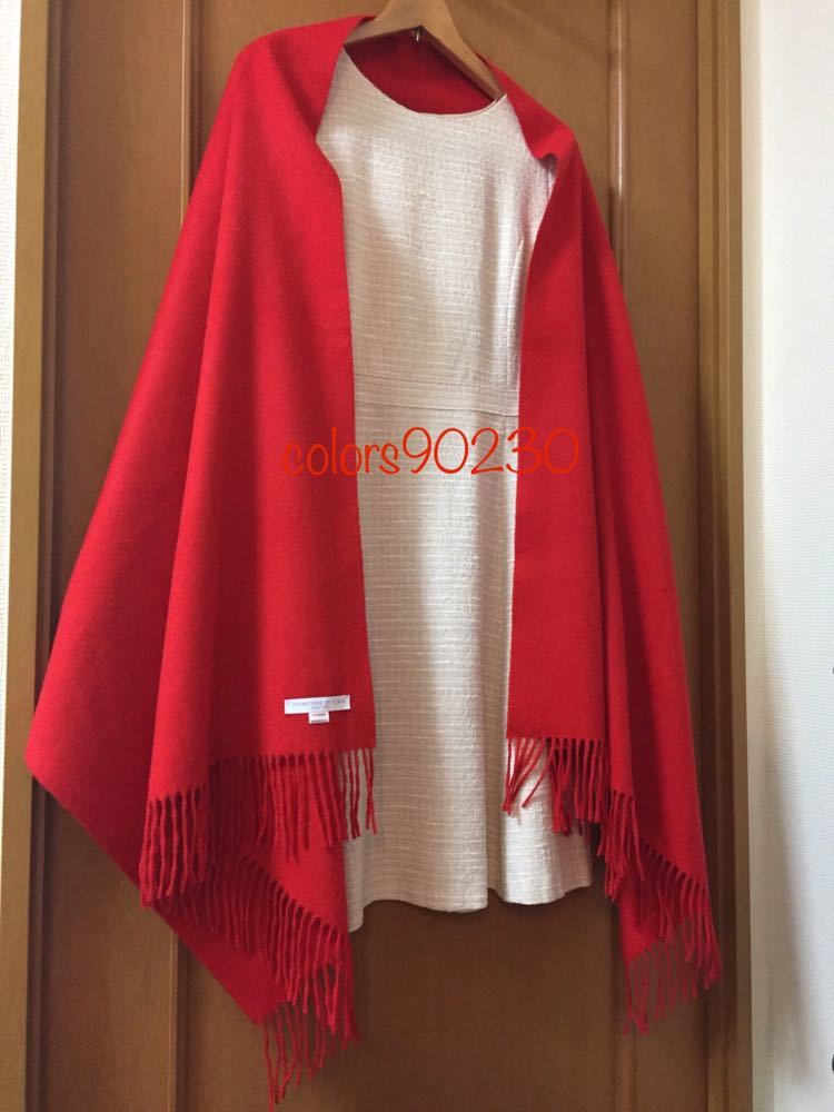 極美品 ◇ ジョンストンズ カシミアストール レッド JOHNSTONES OF