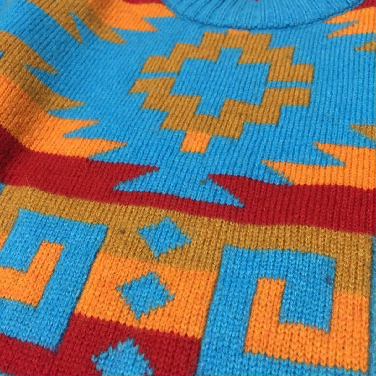 PENDLETON ペンドルトン ニットセーター ネイネィブ柄 ブルー×レッド 