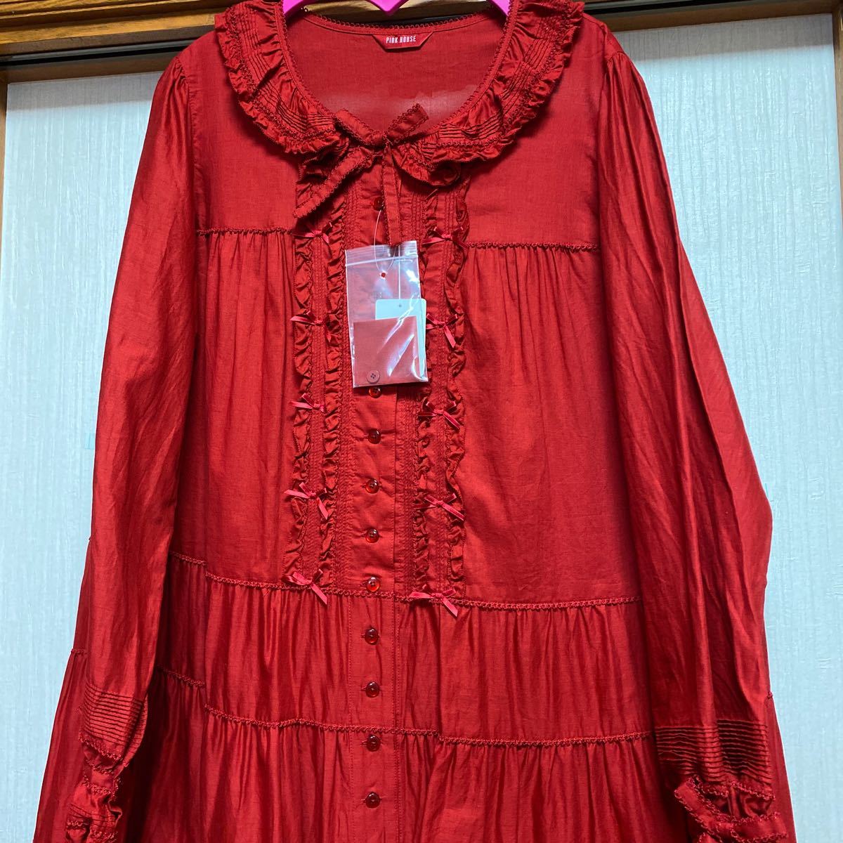 ピンクハウス無地ローン長袖ワンピース赤 ワンピース ロング 売買されたオークション情報 Yahooの商品情報をアーカイブ公開 オークファン Aucfan Com