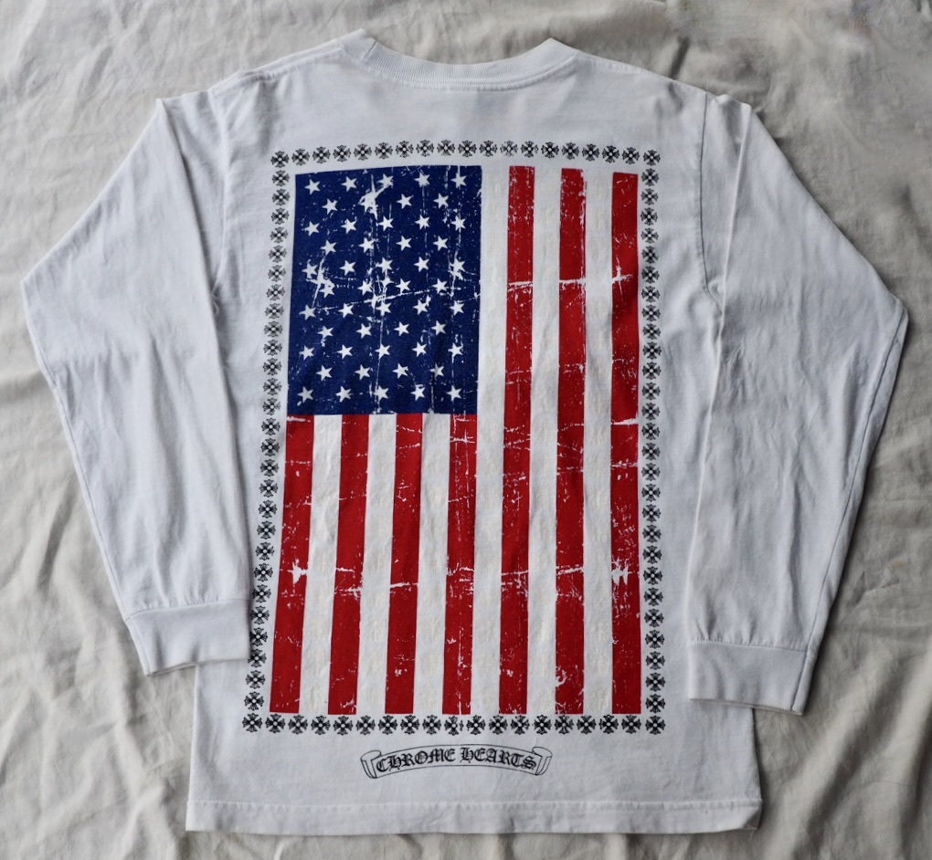 大人気，SALE】 クロムハーツ アメリカンフラッグ ロングシャツ 胸 